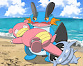 Swampert and Slowbro by Sawarareshi