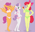 Cutie Mark Crusaders underwear models YAAAAY!